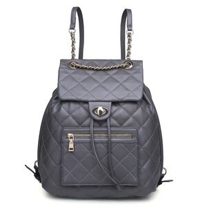Urban Expressions Monroe Backpack Gray Vegan Leather Cruelty Free